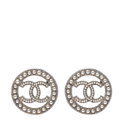 Chanel Pearl CC Round Earrings Gold 1 of 6
