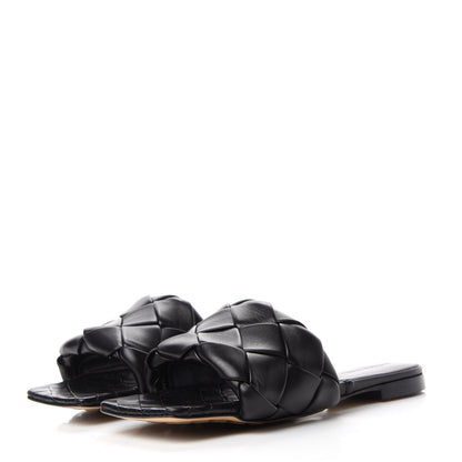 Bottega Veneta Nappa Maxi Intrecciato Lido Flat Sandals 38 Black 3 of 9
