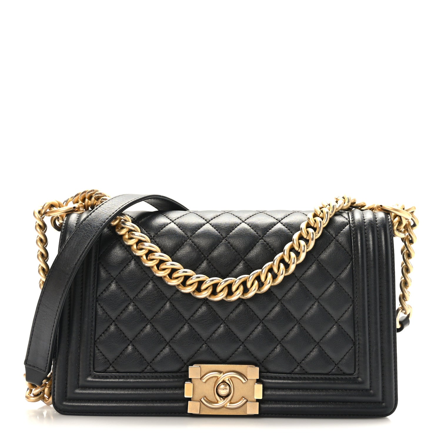 Chanel Calfskin Quilted Medium Boy Flap Black 1 of 9