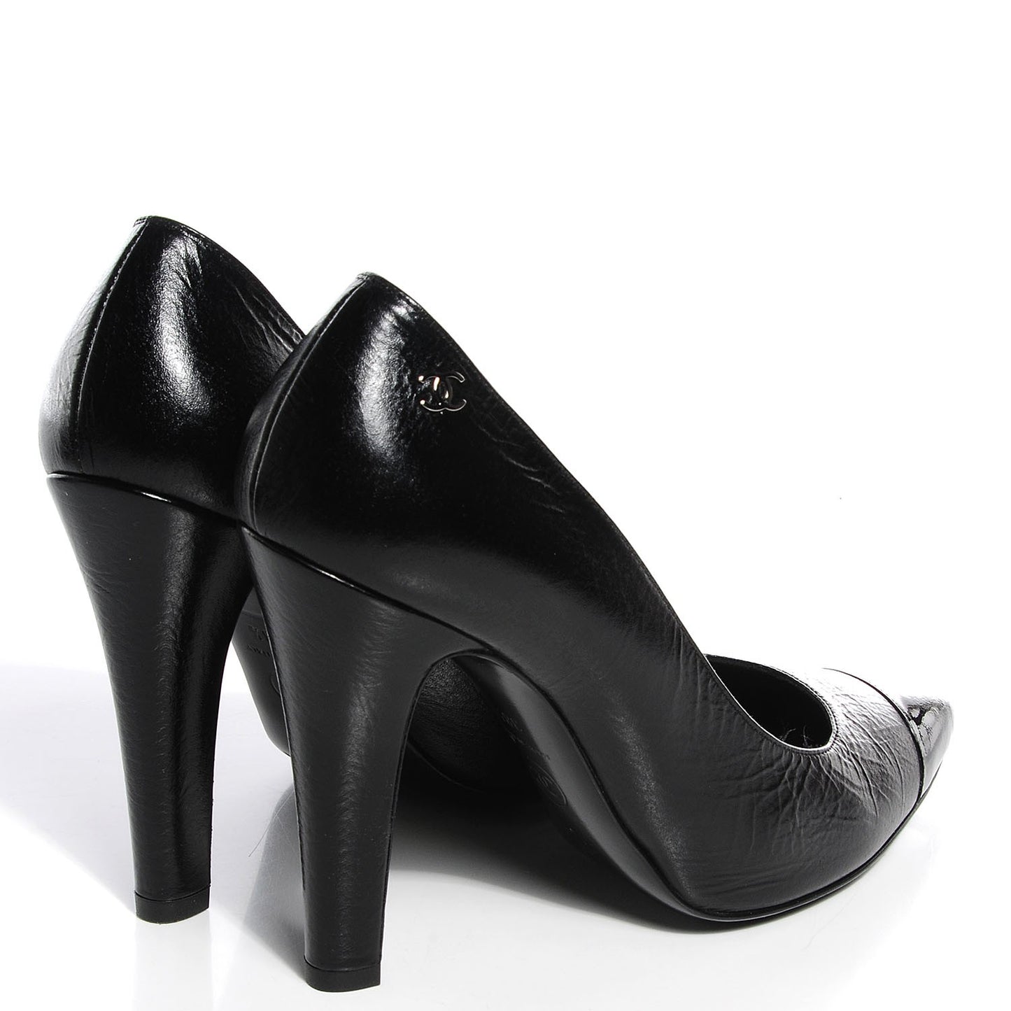 Patent Cap Toe Pumps Black 38.5