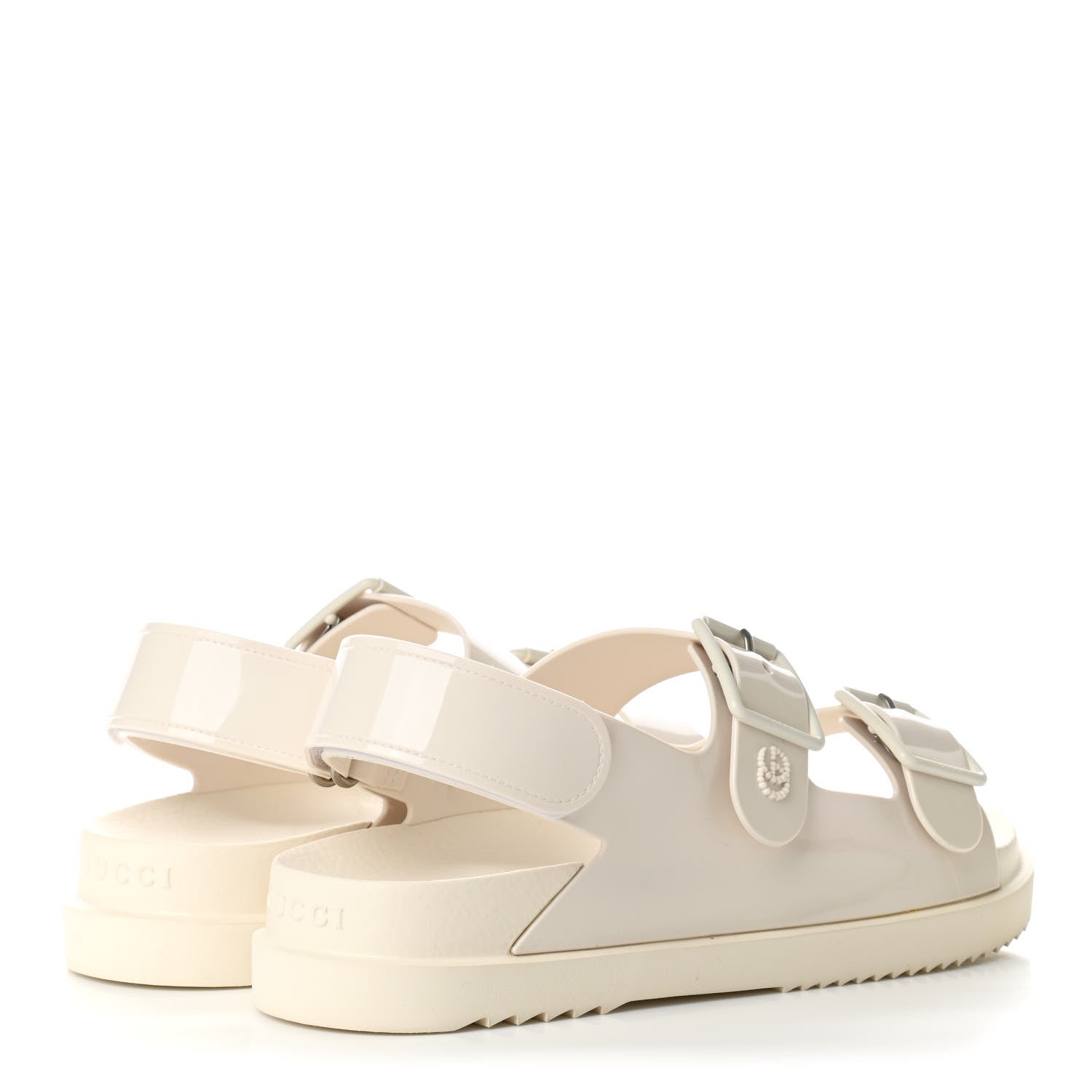 Gucci Rubber Mini Double G Womens Isla Dad Sandals 39 Dusty White 4 of 9