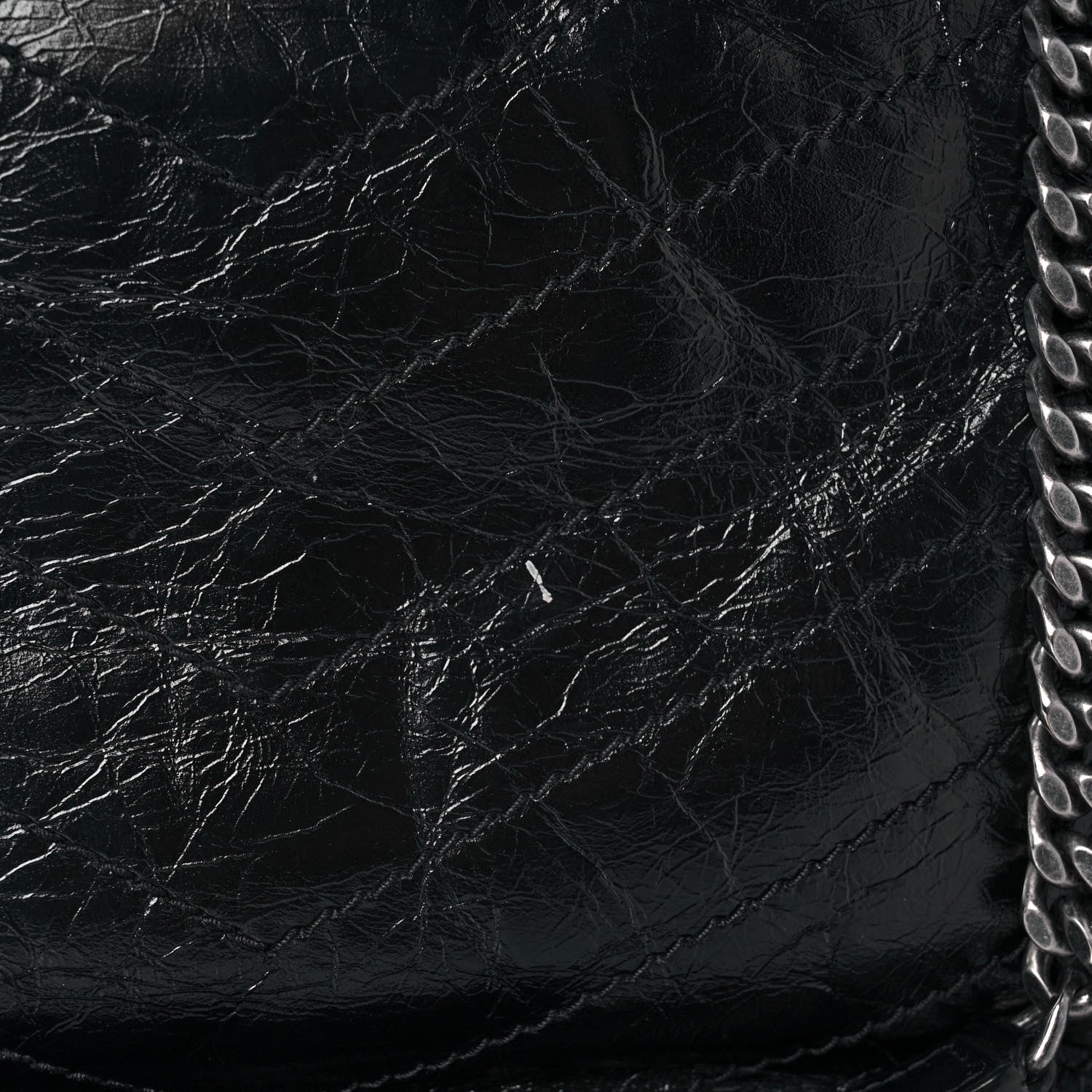 Saint Laurent Crinkled Calfskin Matelasse Monogram Medium Niki Chain Satchel Black 10 of 10