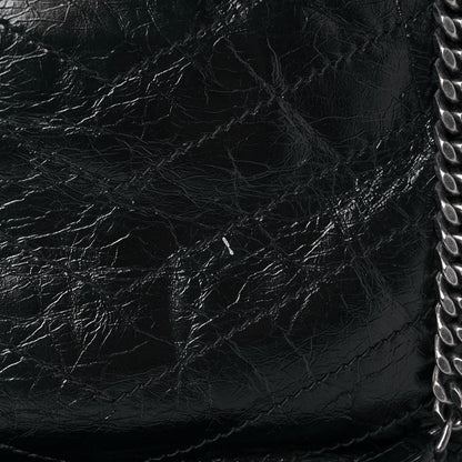 Saint Laurent Crinkled Calfskin Matelasse Monogram Medium Niki Chain Satchel Black 10 of 10