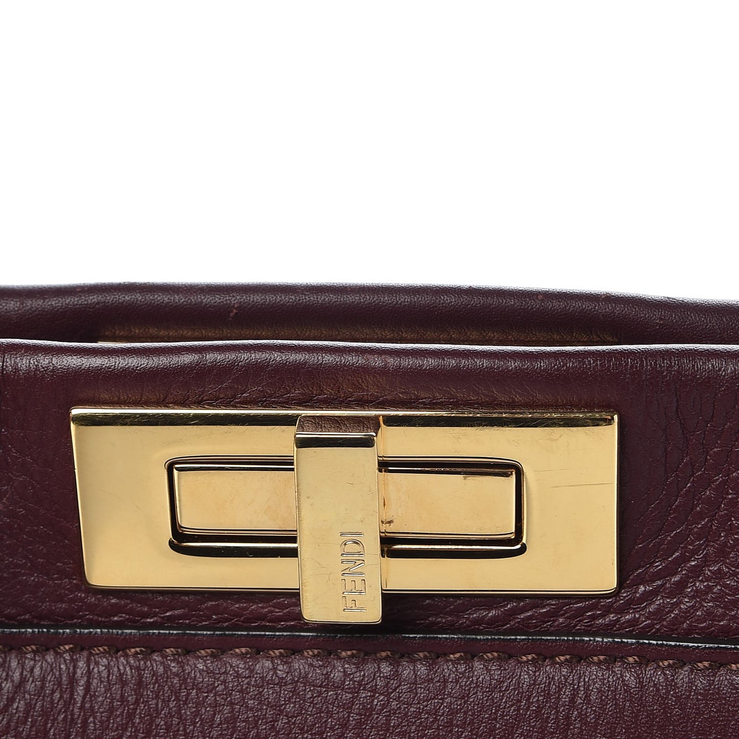 Vitello Seta Waves Bi-Color Medium Peekaboo Iconic Satchel Bordeaux Latte