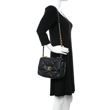 Chanel Goatskin Quilted Medium Chanel 19 Flap Black 2 of 11