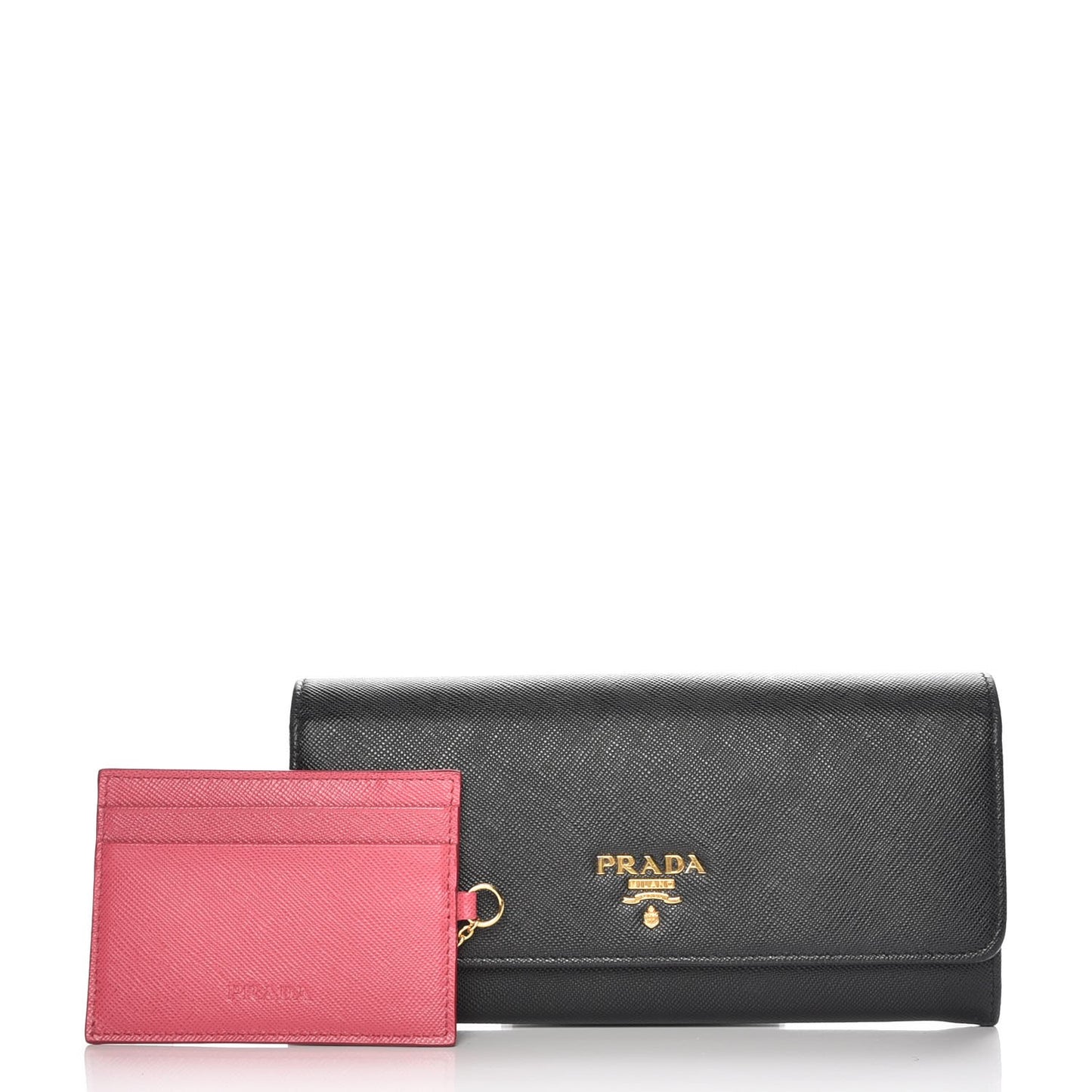 Saffiano Continental Flap Wallet Black Ibisco