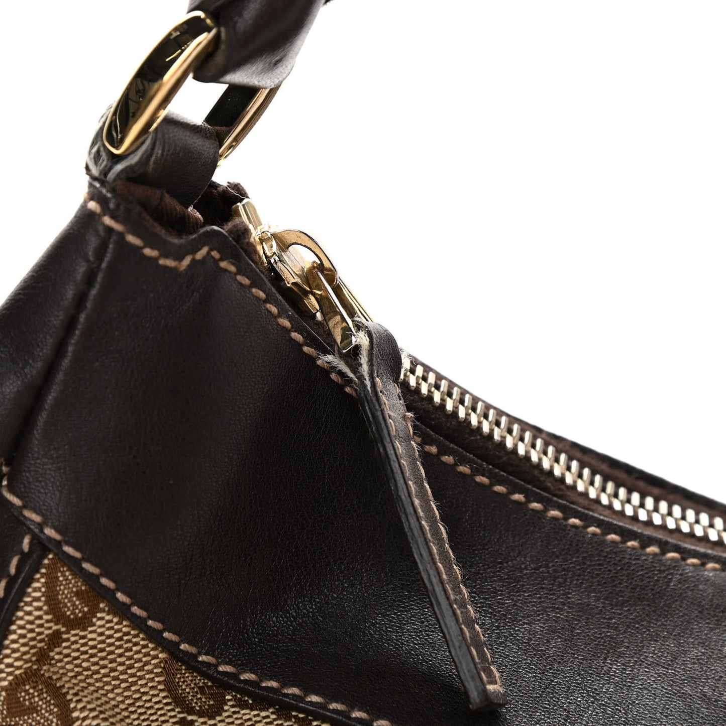Monogram Large D Gold Hobo Dark Brown