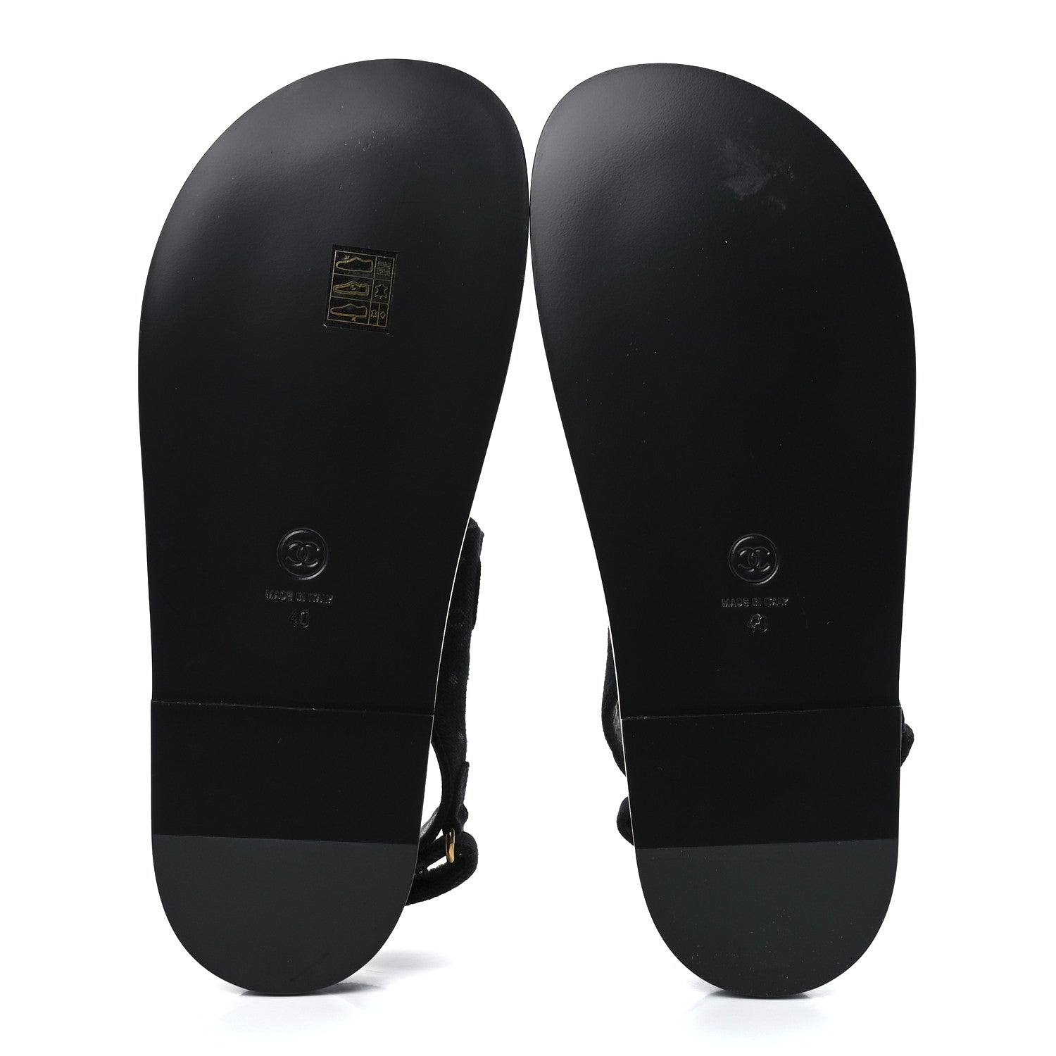 Chanel Fabric CC Velcro Dad Sandals 40 Black 5 of 9