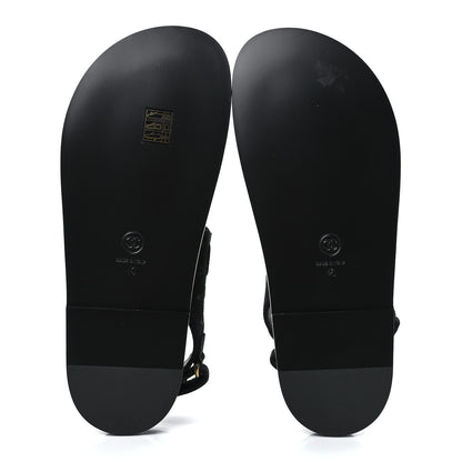 Chanel Fabric CC Velcro Dad Sandals 40 Black 5 of 9