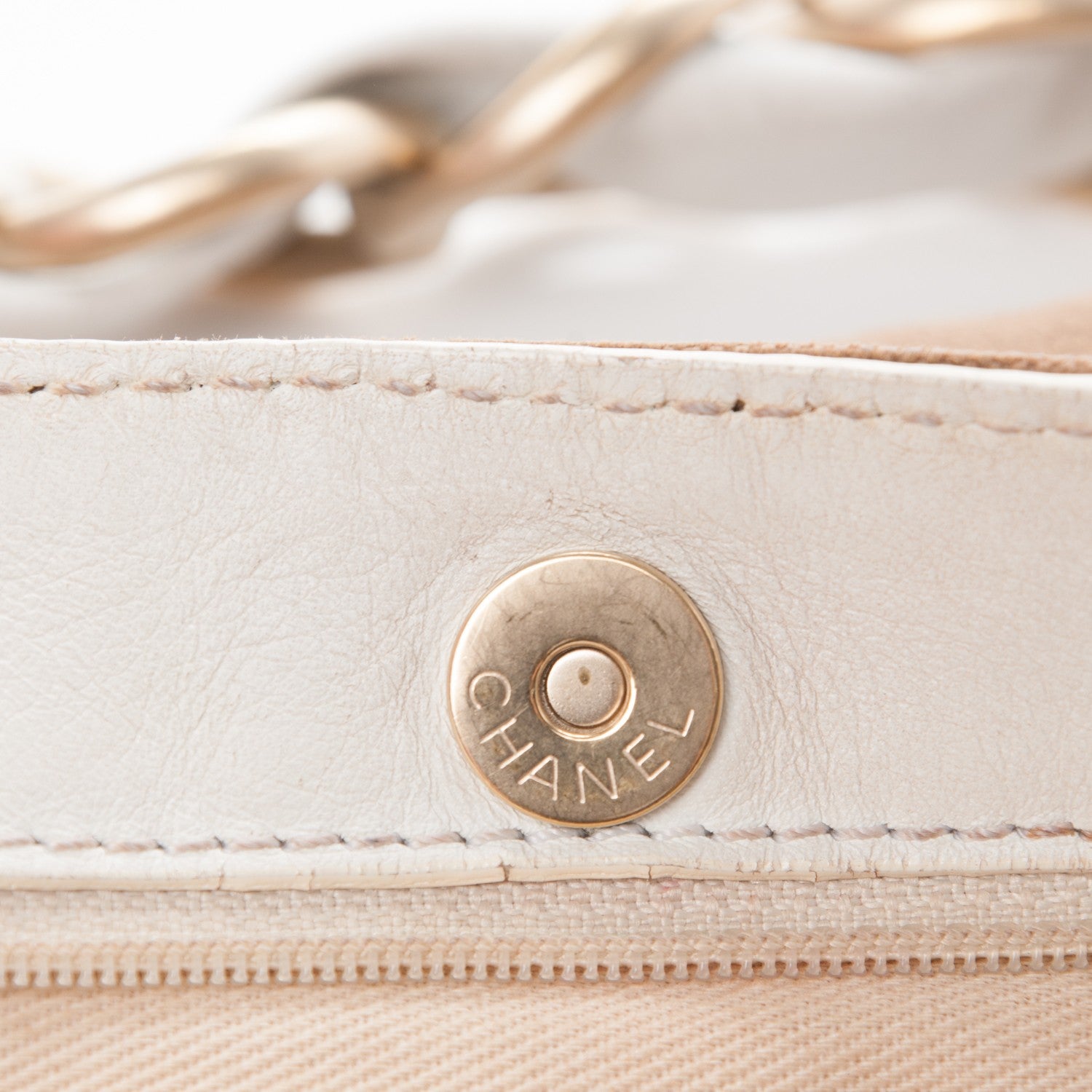 Chanel Canvas CC Shoulder Bag Brown White 8 of 12