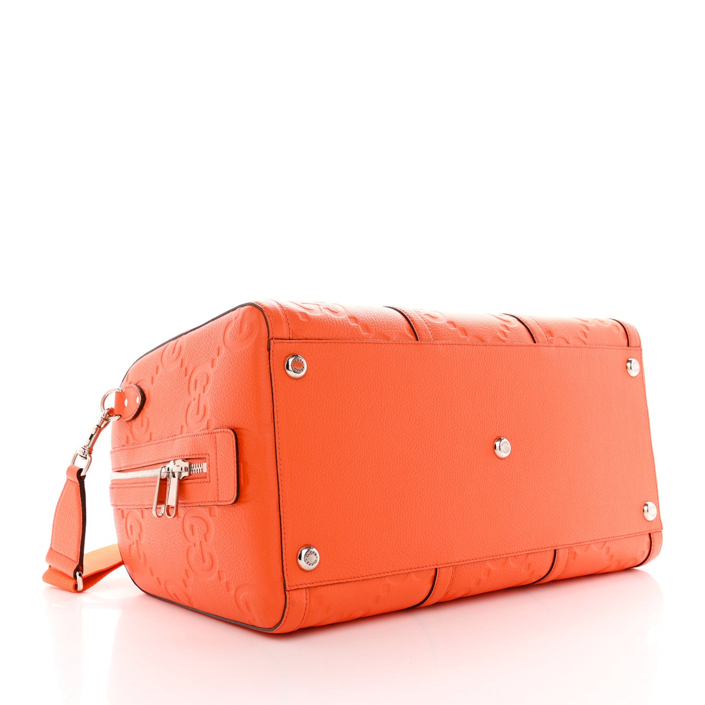 Piuma Calfskin Jumbo GG Embossed Large Duffle Bag Good Orange