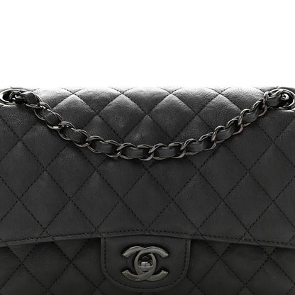 Chanel Crumpled Calfskin Quilted Medium Double Flap So Black 8 of 16
