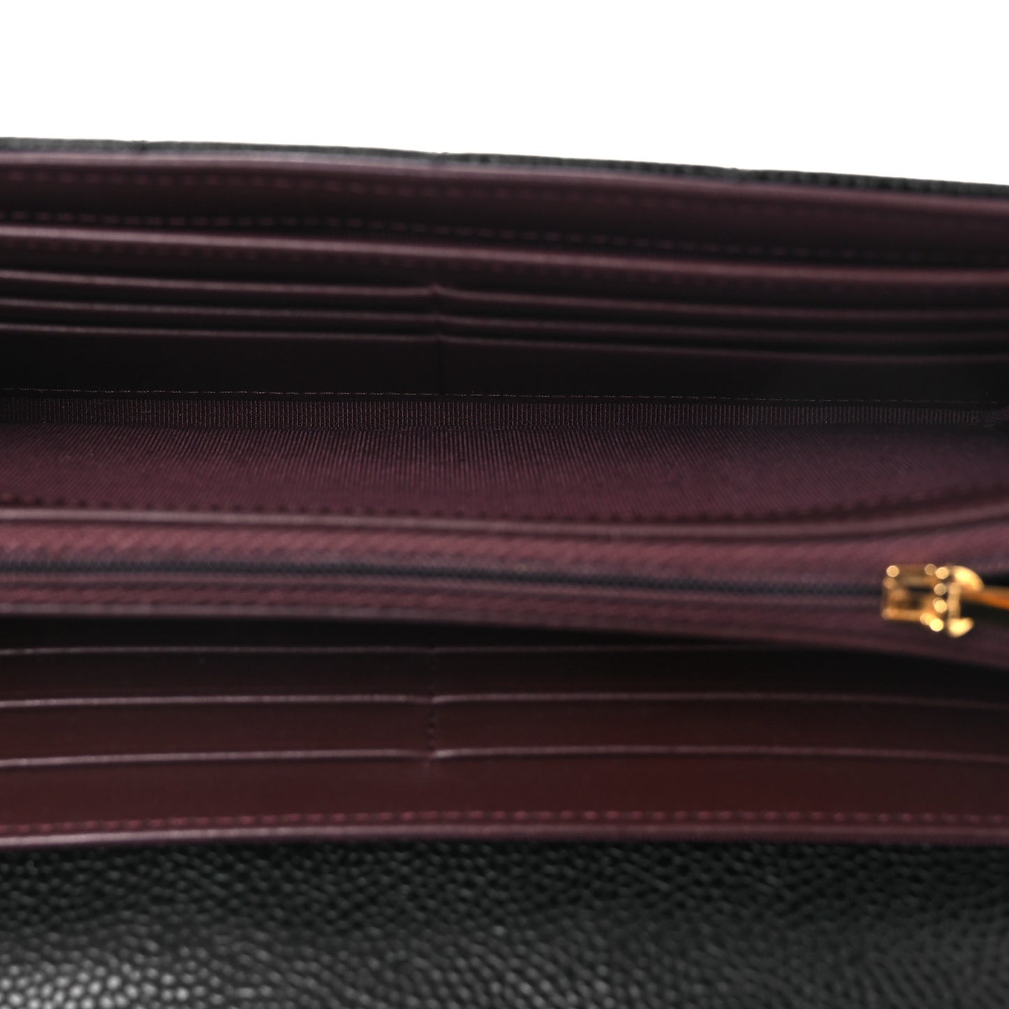 Caviar Quilted Large Gusset Flap Wallet Black