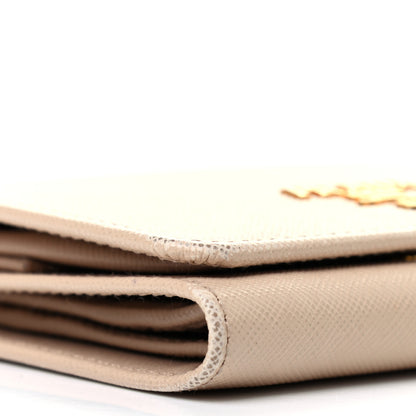 Prada Saffiano Metal Tri-Fold Wallet Cipria 5 of 11
