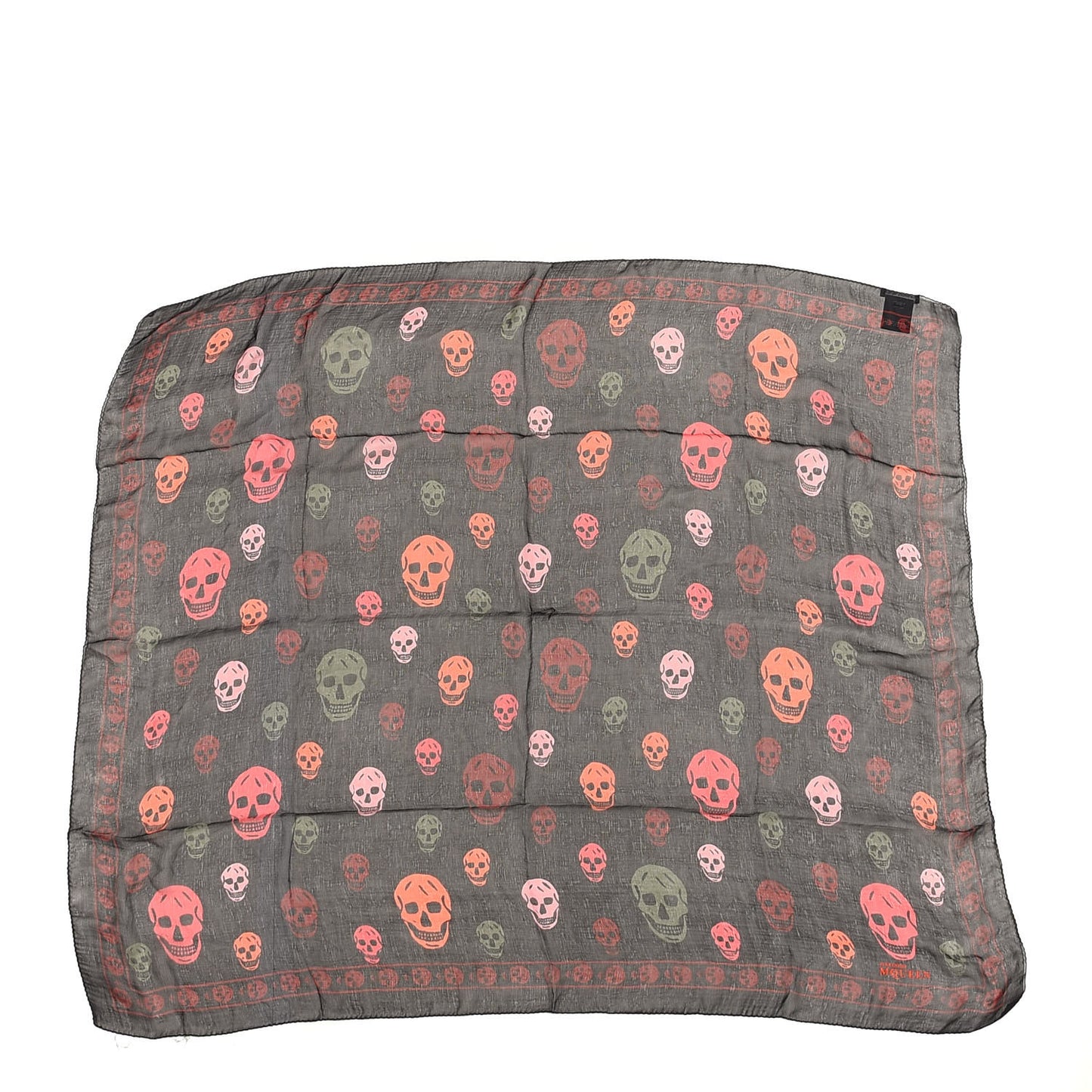 Silk Skull Scarf Black Multicolor