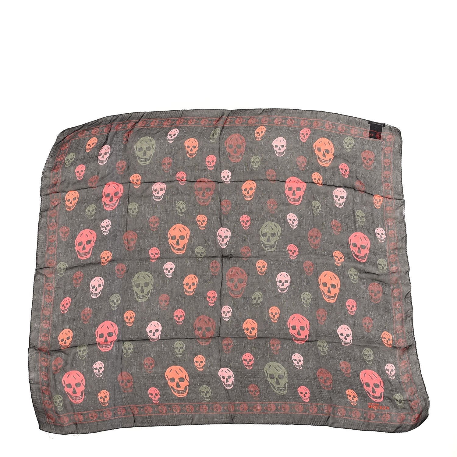 Alexander McQueen Silk Skull Scarf Black Multicolor 1 of 3
