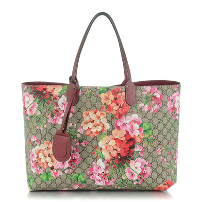 Gucci GG Supreme Monogram Blooms Large Reversible Tote Beige Multicolor Dry Rose 1 of 6
