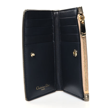 Christian Dior Metallic Patent Micro-Cannage Diorama Medium Wallet Champagne 5 of 10