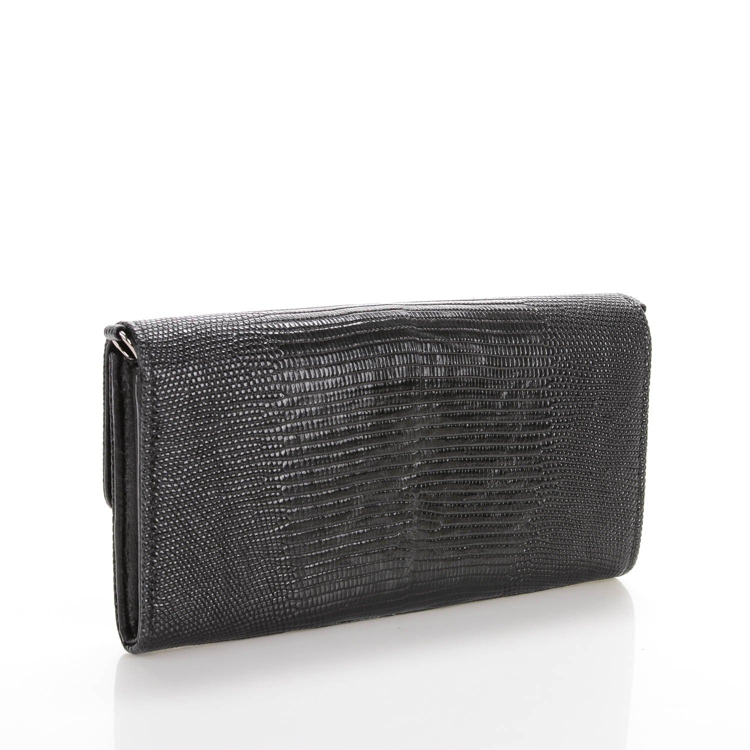 Chanel Lizard Wallet With Removable Chain Black 3 of 8