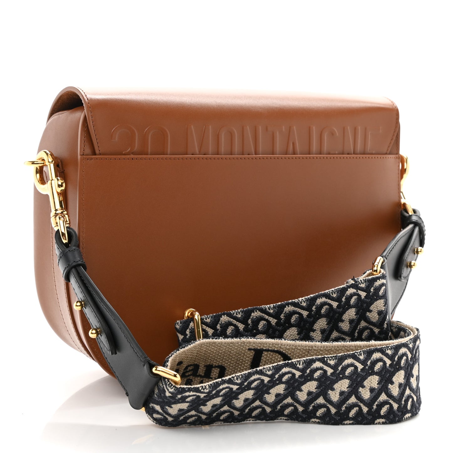 Box Calfskin Large Bobby Flap Dark Tan