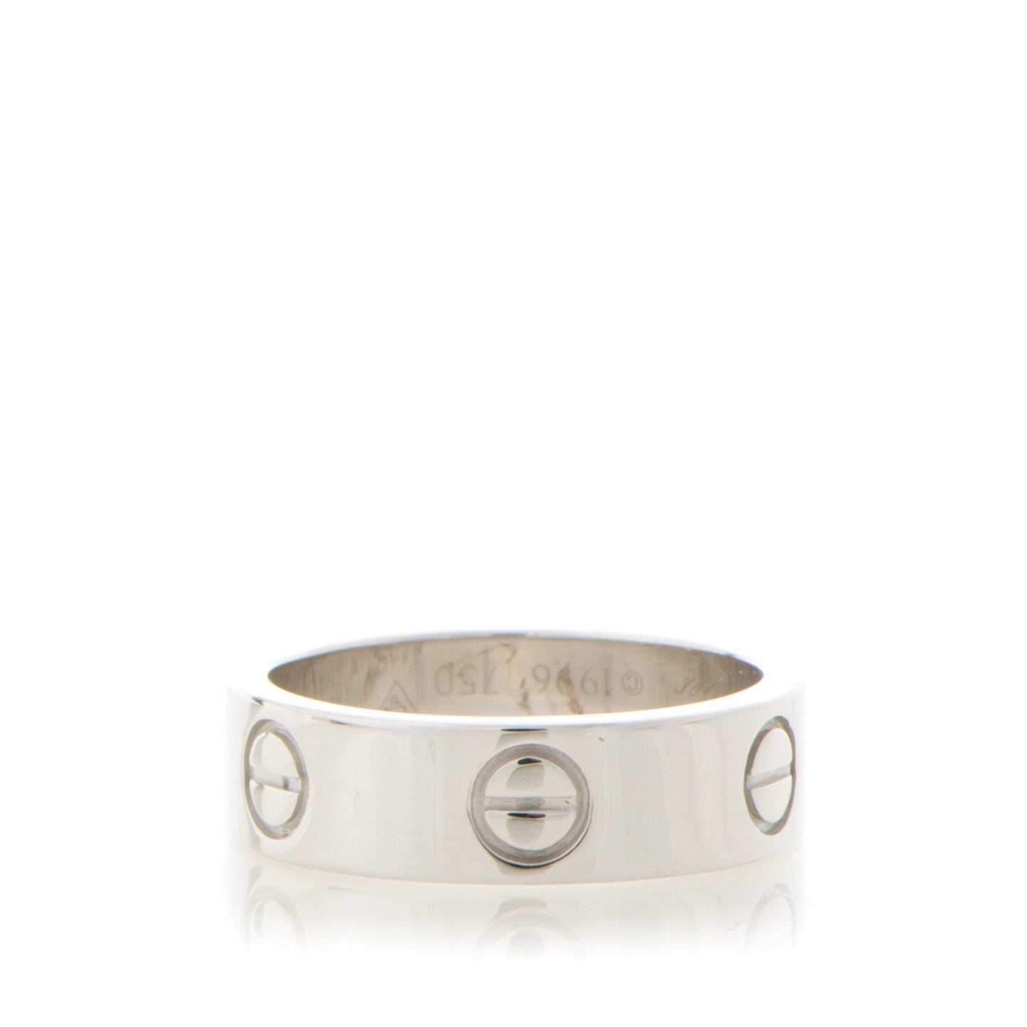18K White Gold 5.5mm LOVE Ring 51 5.75