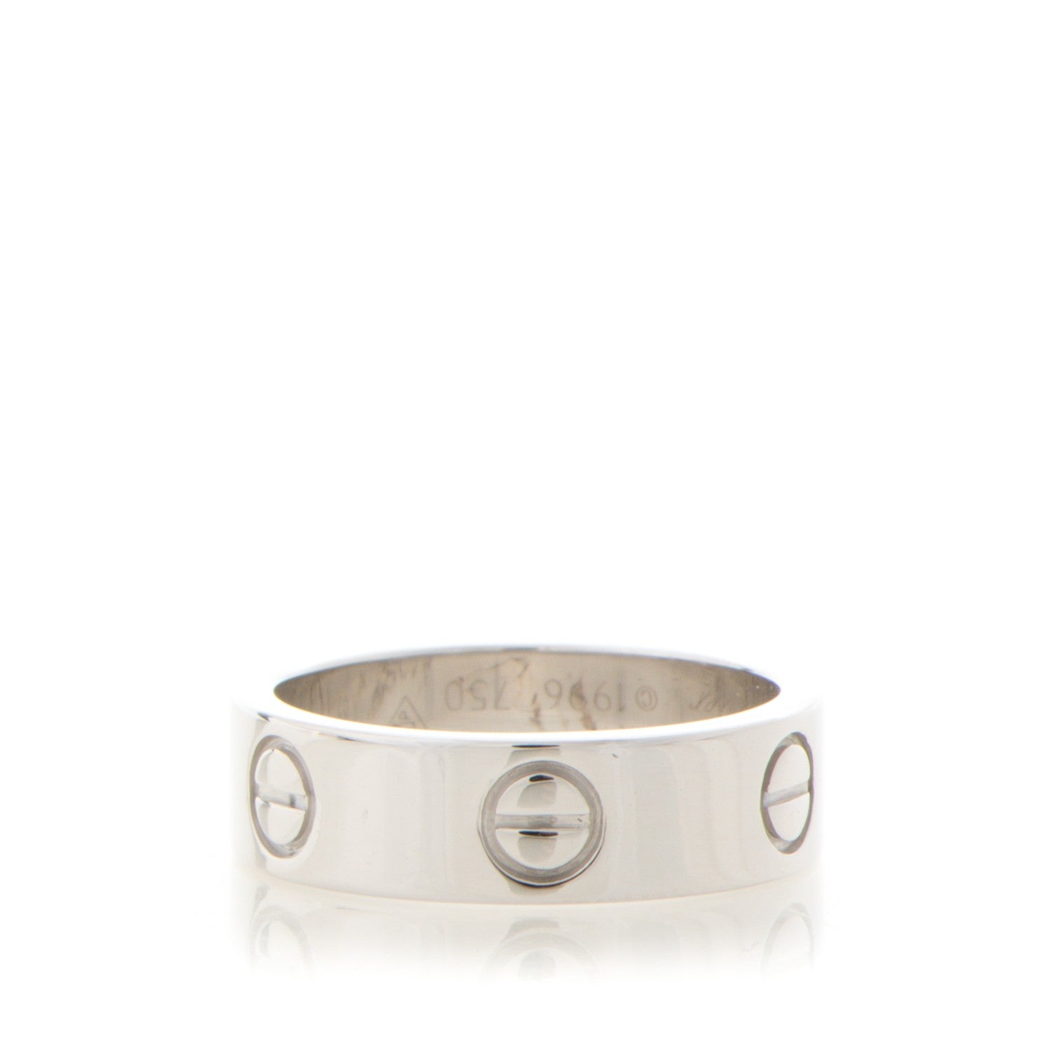 Cartier 18K White Gold 5.5mm LOVE Ring 51 5.75 1 of 4