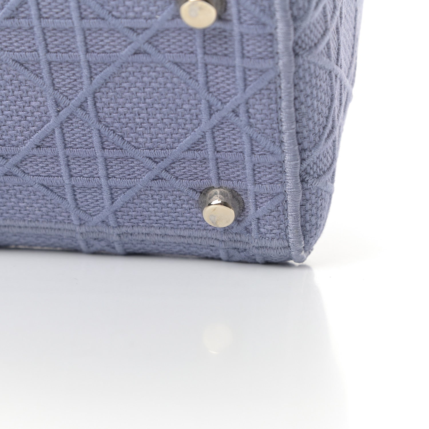 Christian Dior Canvas Embroidered Cannage Medium Lady D-Lite Blue 15 of 15