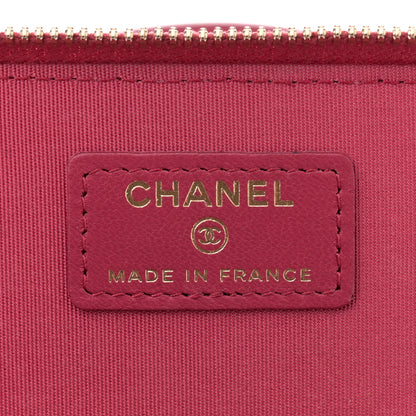 Chanel Lambskin Quilted Small Top Handle Vanity Case With Chain Dark Pink 6 of 12