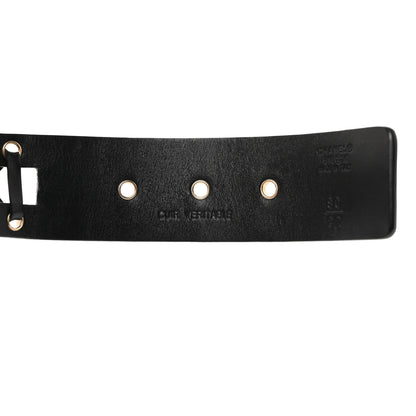 Chanel Calfskin Cross Stitch Grommet Belt 80/32 Black 6 of 7