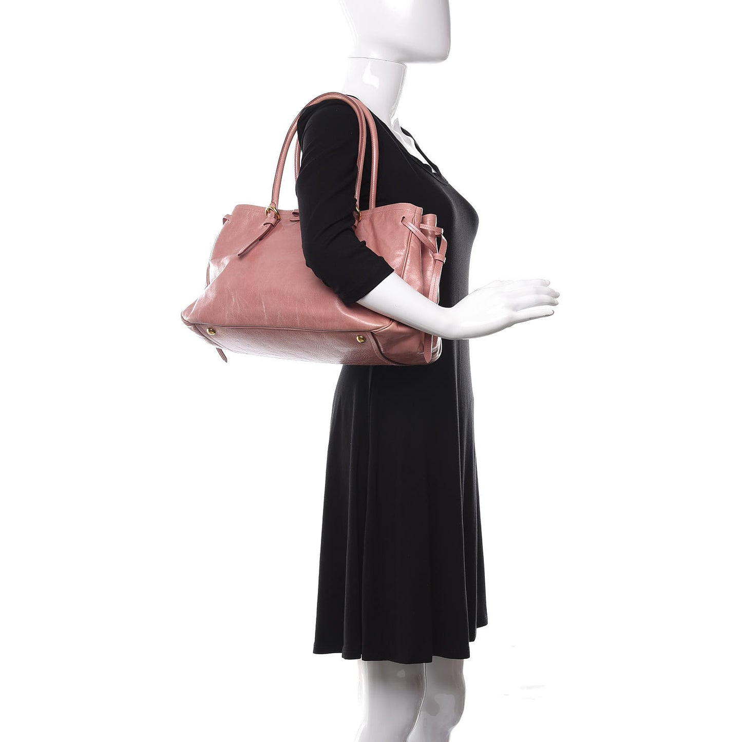 Vitello Shine Bow Tote Mughetto