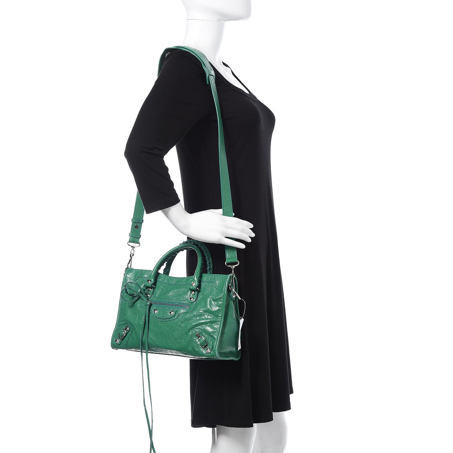 Agneau Classic Silver Hardware S City Magic Green