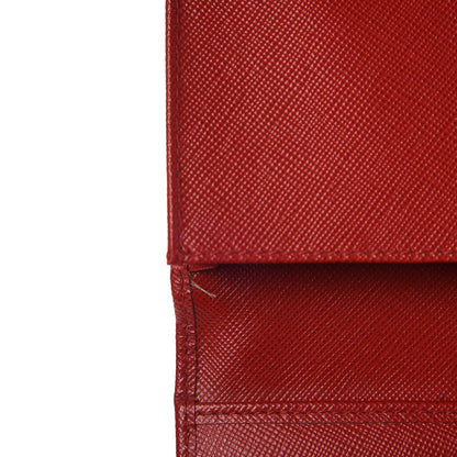 Prada Saffiano Metal Compact Wristlet Wallet Fuoco 10 of 10