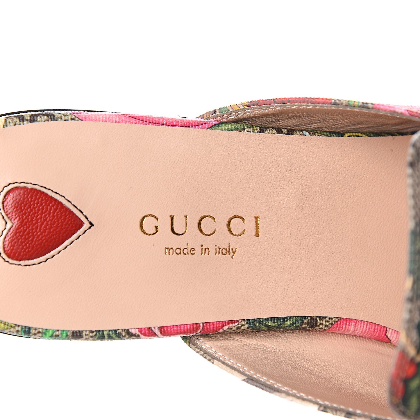GG Supreme Monogram Flora Womens Princetown Slippers 37 Beige Ebony Multicolor Rosso