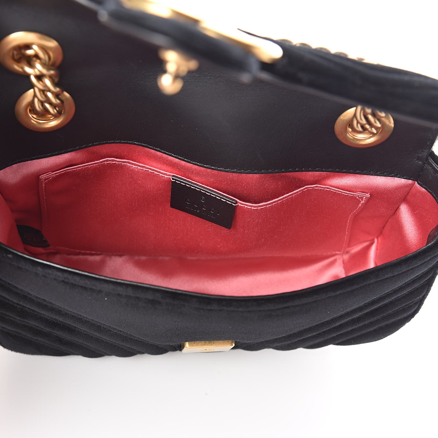 Gucci Velvet Matelasse Mini GG Marmont Shoulder Bag Black 4 of 8