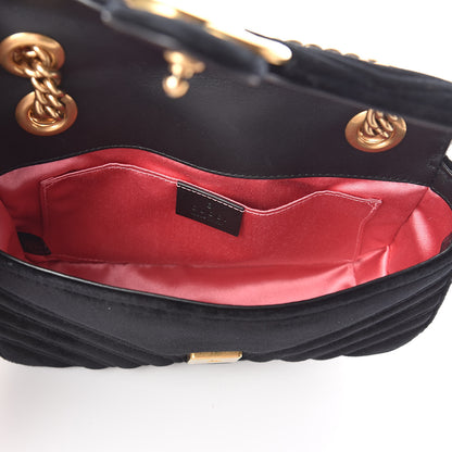 Gucci Velvet Matelasse Mini GG Marmont Shoulder Bag Black 4 of 8