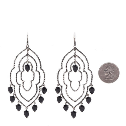 John Hardy Sterling Silver Black Onyx Classic Chain Chandelier Earrings 2 of 5