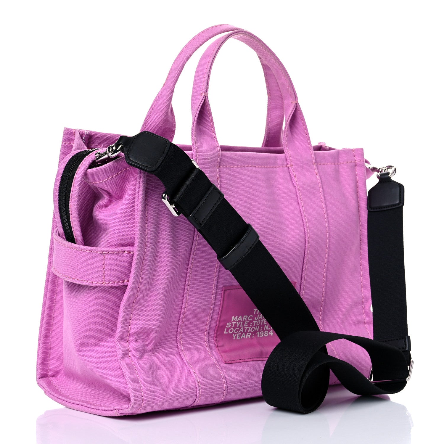 Marc Jacobs Cotton Canvas Medium The Traveler Tote Bag Pink 3 of 19