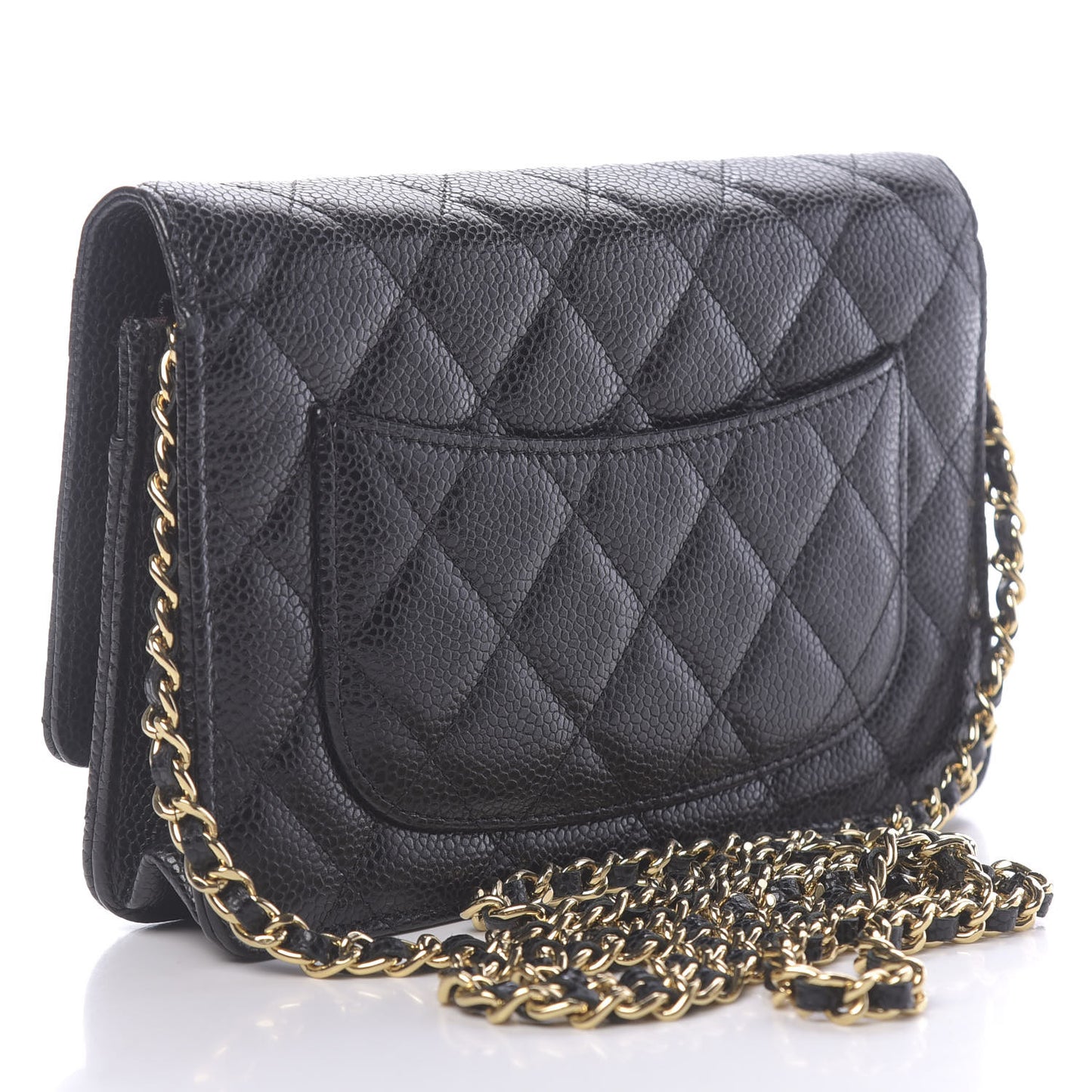 Caviar Quilted Wallet On Chain WOC Black
