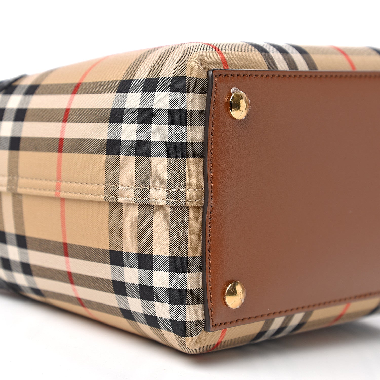 Burberry Calfskin Vintage Check Triple Stud Mini Belt Bag Archive Beige 7 of 9