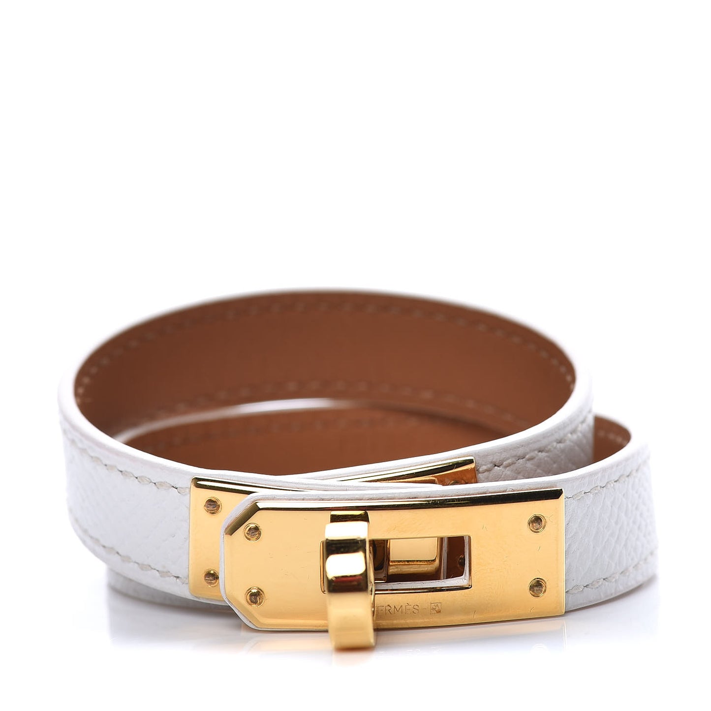 Epsom Kelly Double Tour Bracelet XS White