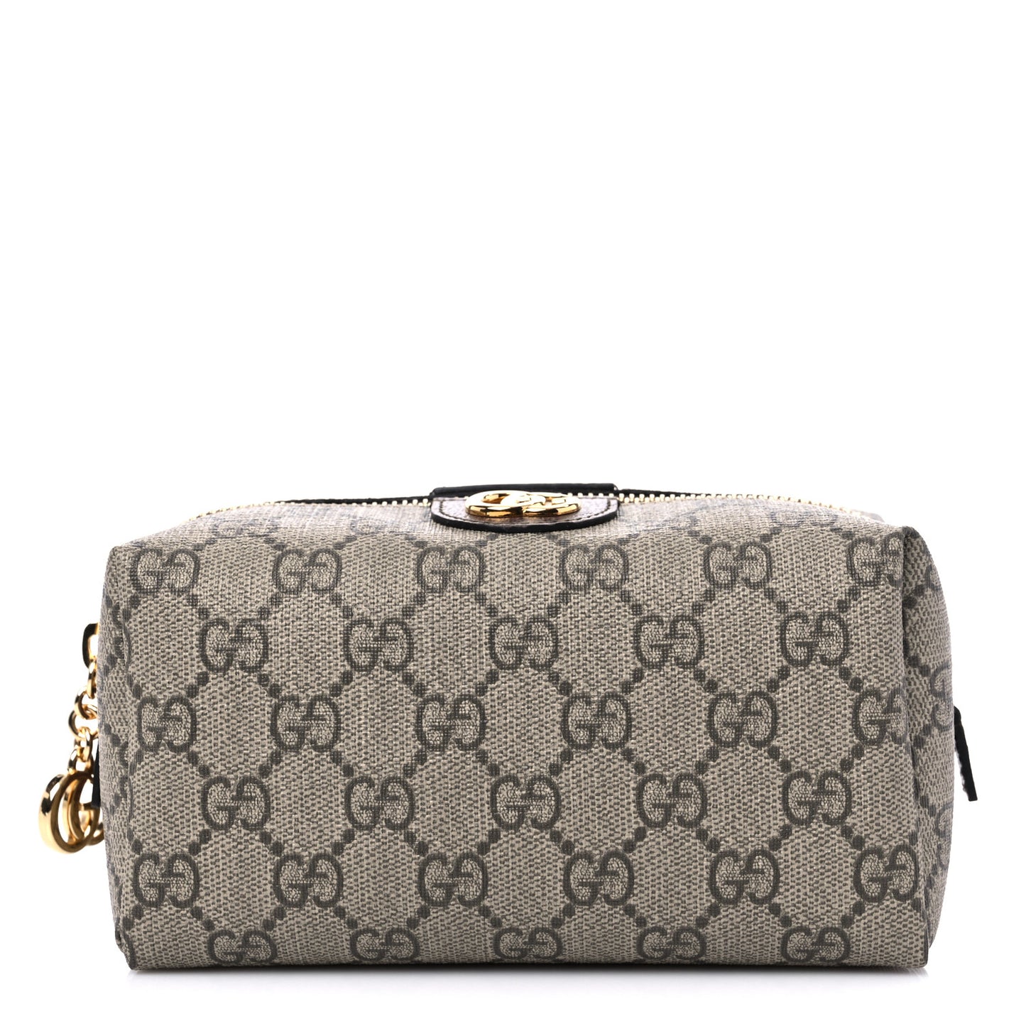 Soft GG Supreme Monogram Calfskin Medium Ophidia Cosmetic Case Beige Ebony New Acero