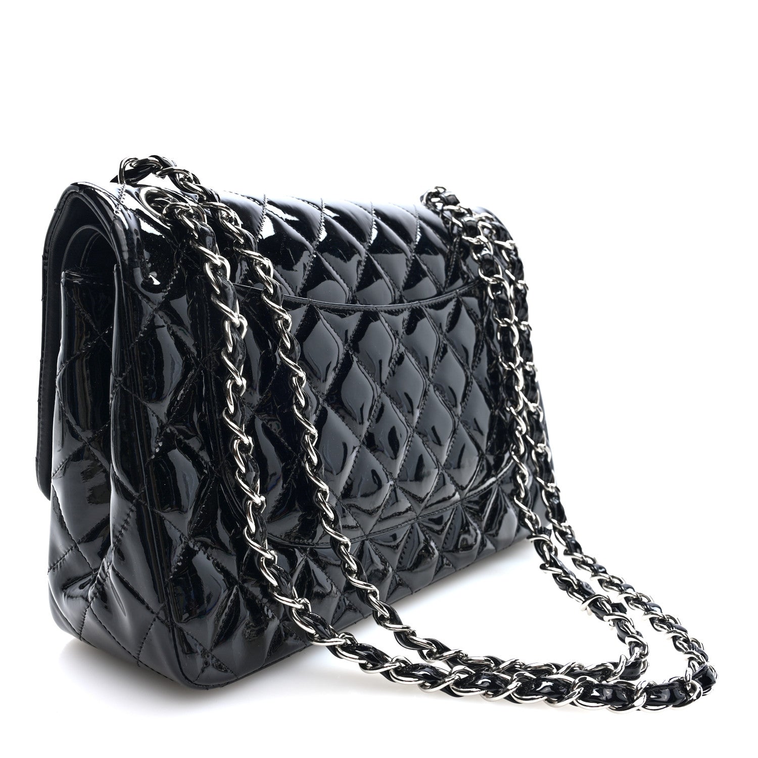 Chanel Patent Quilted Jumbo Double Flap Black 3 of 10