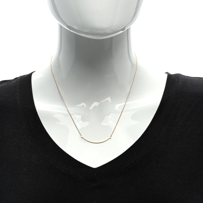 Tiffany 18K Rose Gold Small T Smile Pendant Necklace 2 of 5