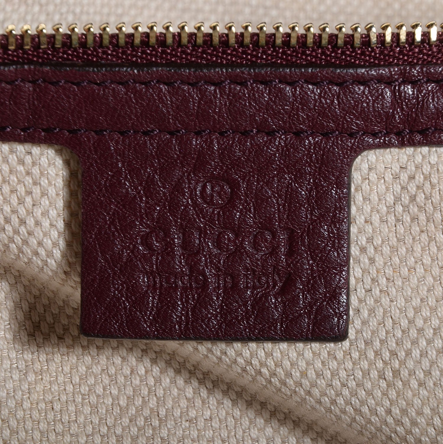 Gucci Pebbled Calfskin Large Soho Shoulder Bag Bordeaux 6 of 9