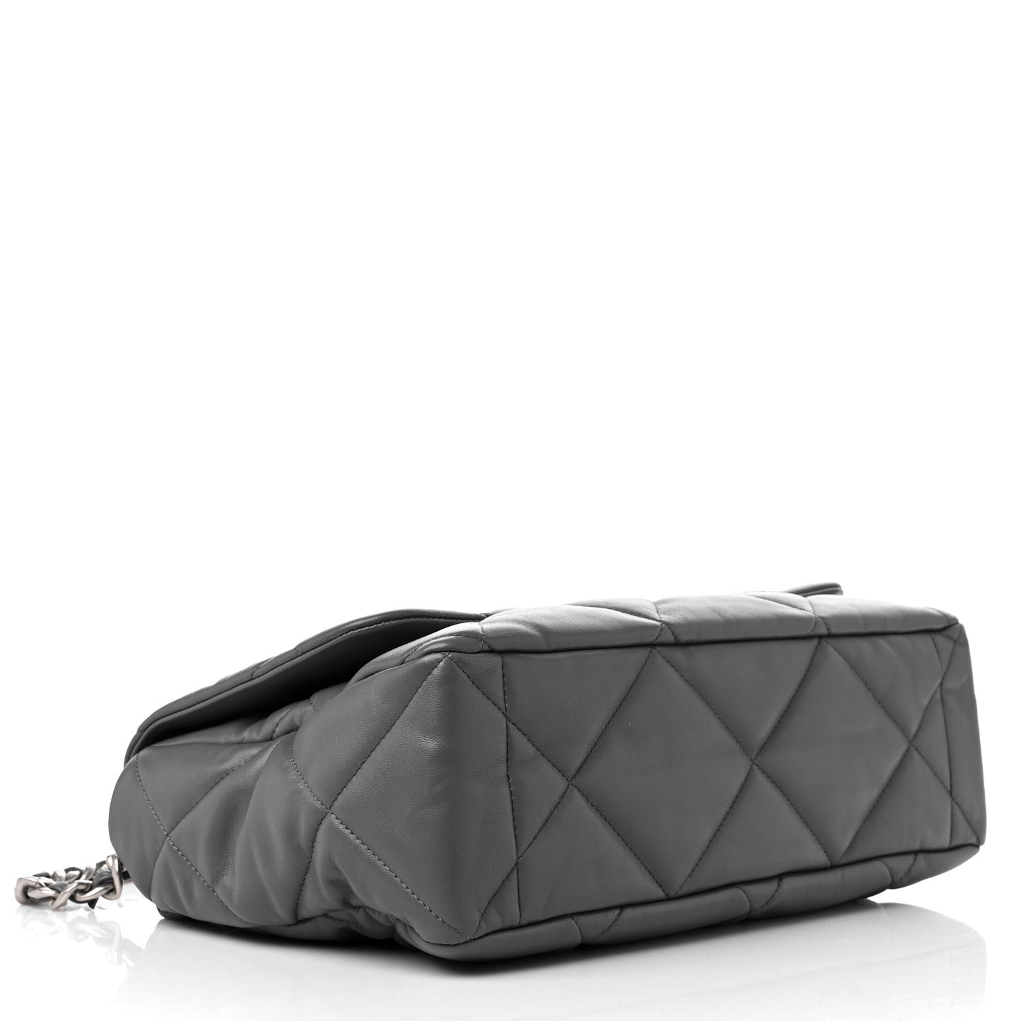 Lambskin Quilted Maxi Chanel 19 Flap Dark Grey