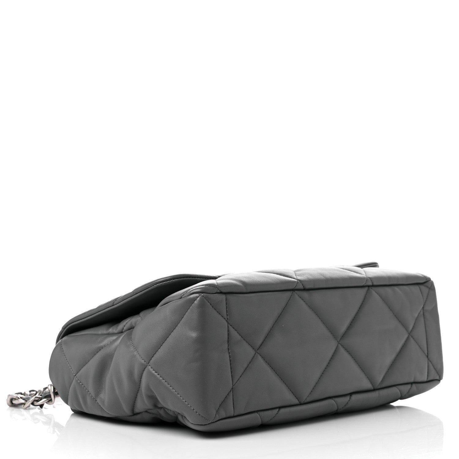 Chanel Lambskin Quilted Maxi Chanel 19 Flap Dark Grey 4 of 9