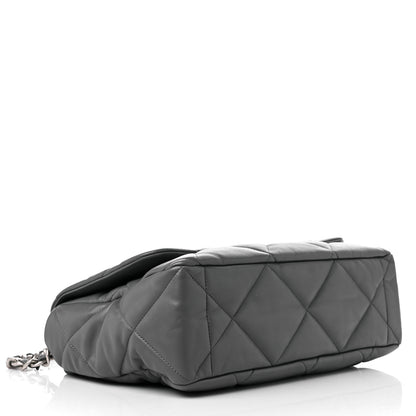 Chanel Lambskin Quilted Maxi Chanel 19 Flap Dark Grey 4 of 9