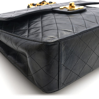 Chanel Lambskin Quilted XL Jumbo Single Flap Black 9 of 10