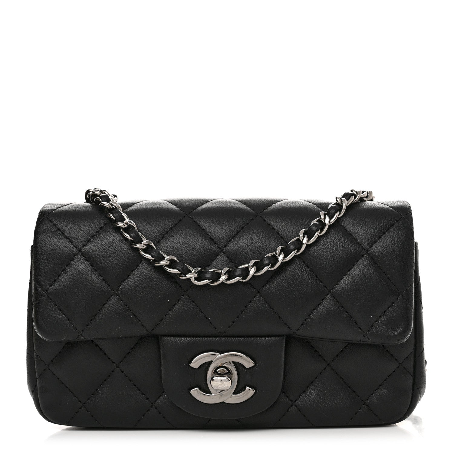 Chanel Lambskin Quilted Extra Mini Rectangular Flap Black 1 of 12
