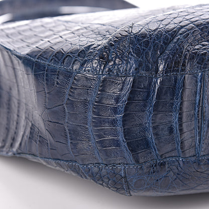 Nancy Gonzalez Crocodile Hobo Blue 8 of 12